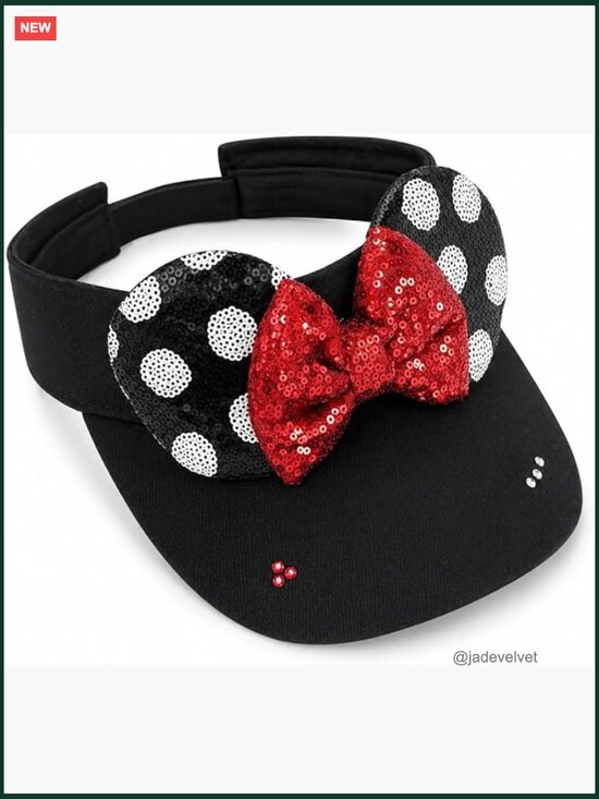 Sequined Mouse Ears Visor Hat, Adjustable Sun Visor for Theme Parks main image 6